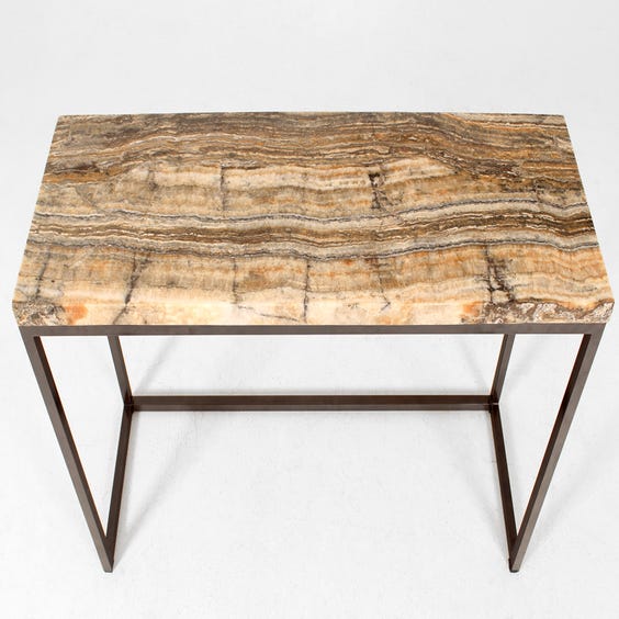 image of Solid onyx top console table