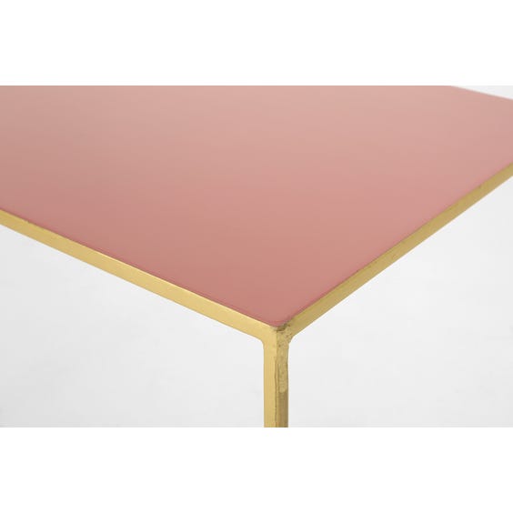 image of Pink enamel top console table