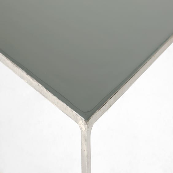 image of Grey enamel top console table