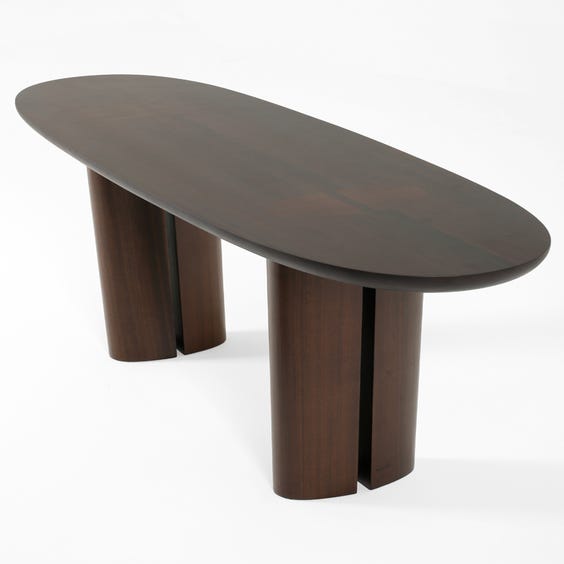 image of Dark wood ellipse console table