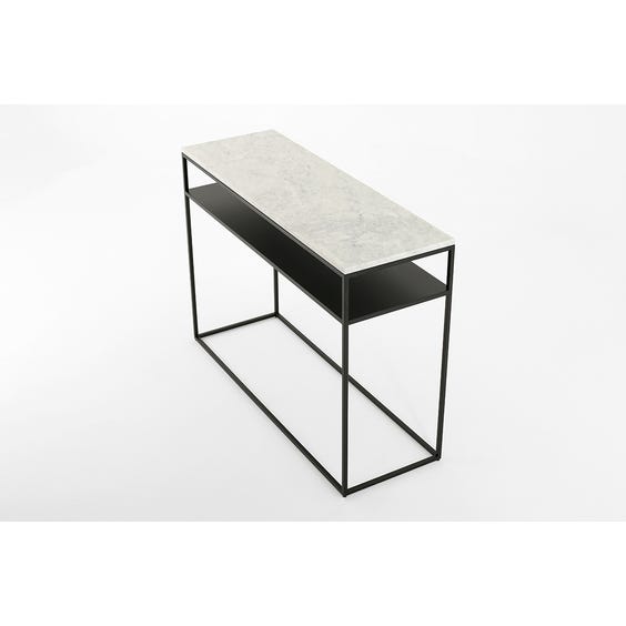 image of Modern white marble stone top console table