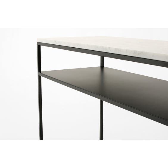 image of Modern white marble stone top console table
