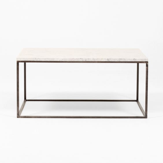 image of Pale grey marble top coffee table