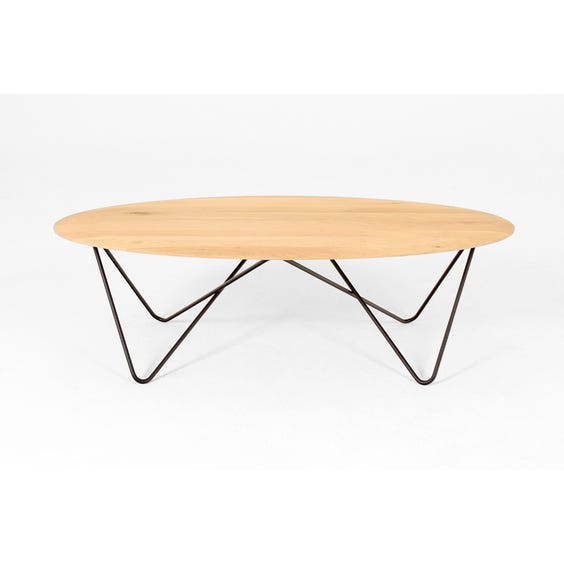 image of Oak top ellipse coffee table