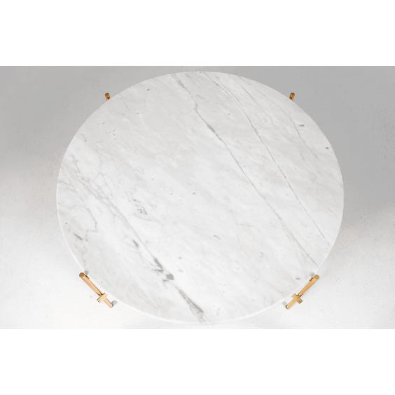 image of Circular white marble coffee table