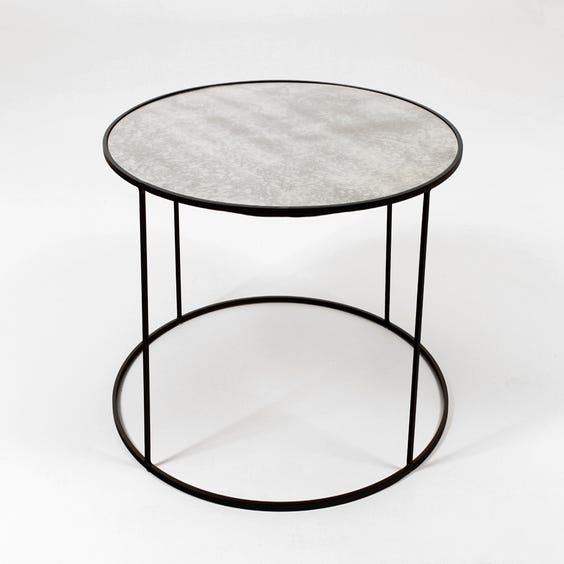 image of Circular mirrored glass coffee table