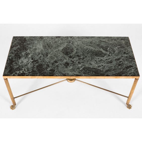 image of Midcentury green marble coffee table