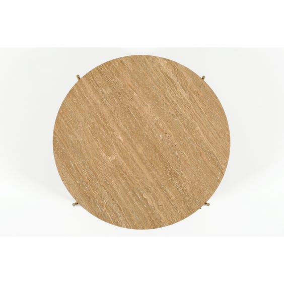 image of Midcentury travertine circular coffee table