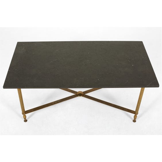 image of Black marble rectangular coffee table
