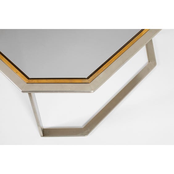 image of Chrome and brass coffee table