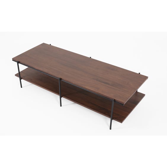 image of Modern walnut rectangular coffee table