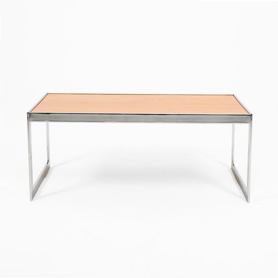 image of Teak and chrome coffee table