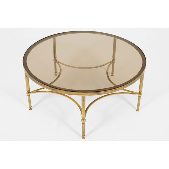 image of Midcentury large brass coffee table
