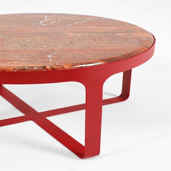 image of Modern red travertine coffee table