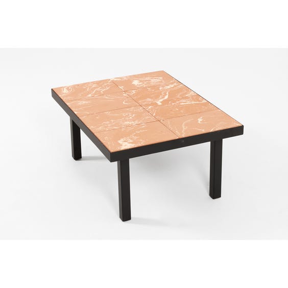 image of Low terracotta tiled coffee table