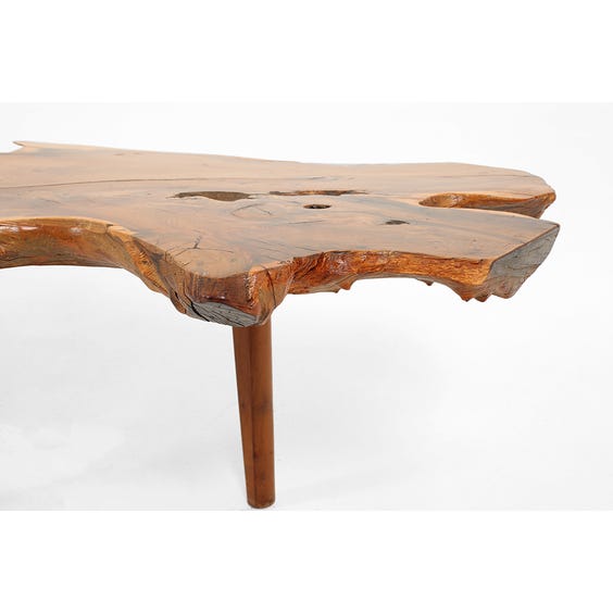 image of Large midcentury raw edge freeform coffee table