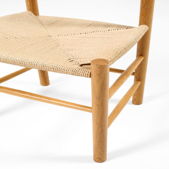 image of Oak woven seat dining chair