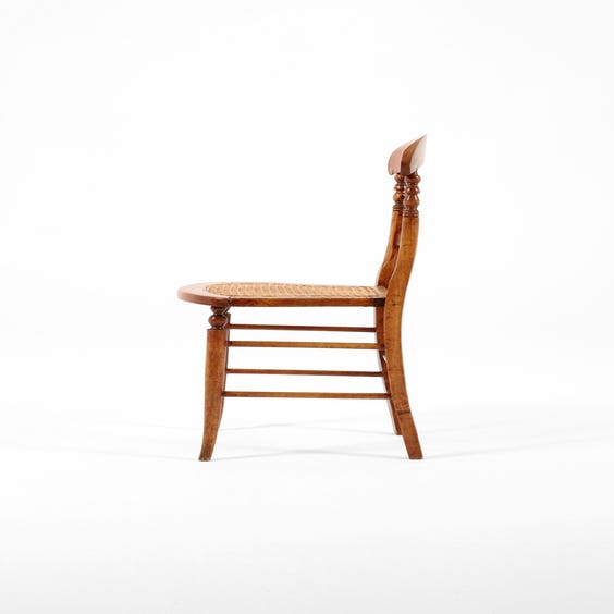 image of Vintage wooden chair rattan seat
