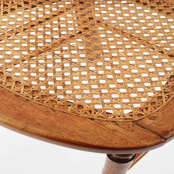 image of Vintage wooden chair rattan seat