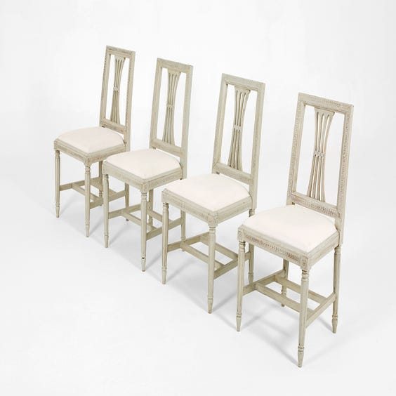 image of French grey cream linen chair