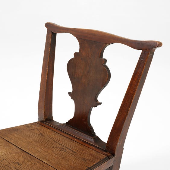 image of Oak wide pillar back chair