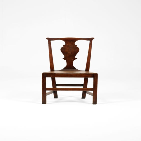 image of Oak wide pillar back chair