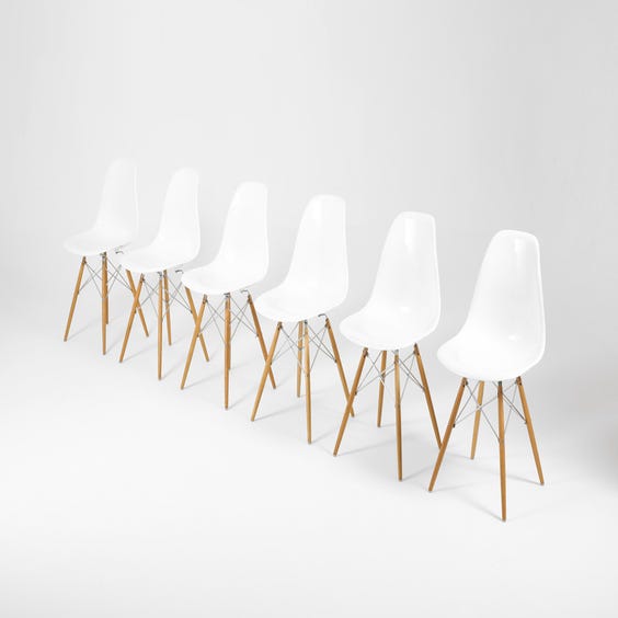 image of White plastic Eames style chair