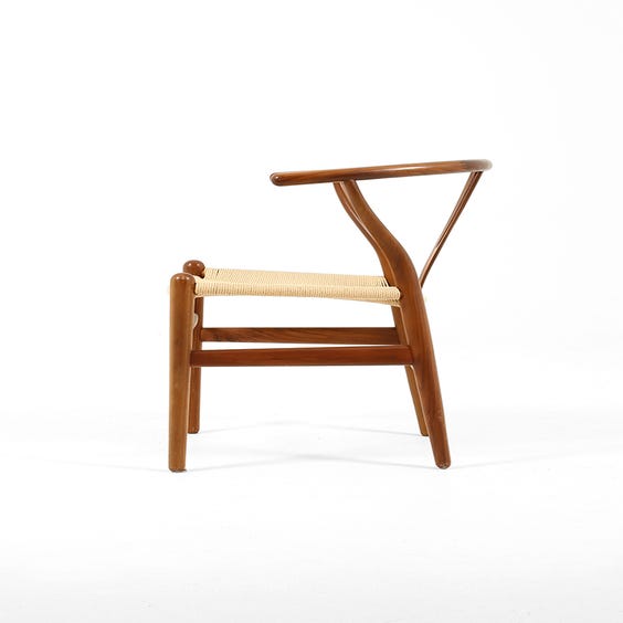 image of Wishbone style walnut chair