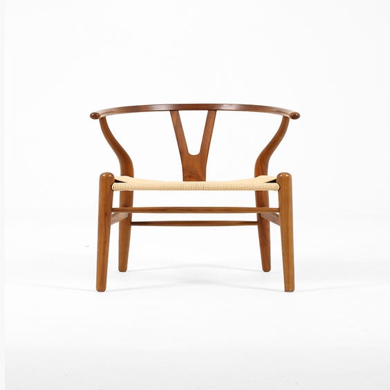 image of Wishbone style walnut chair