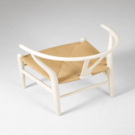 image of Wishbone style white chair