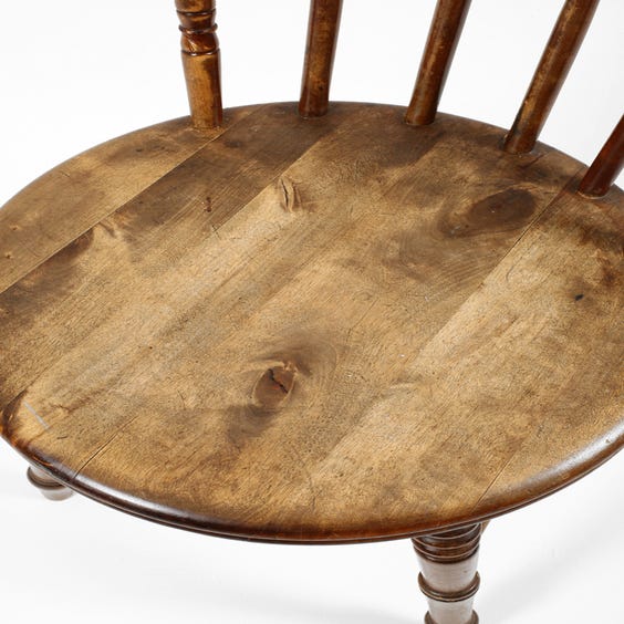 image of Rustic oak spindle dining chair