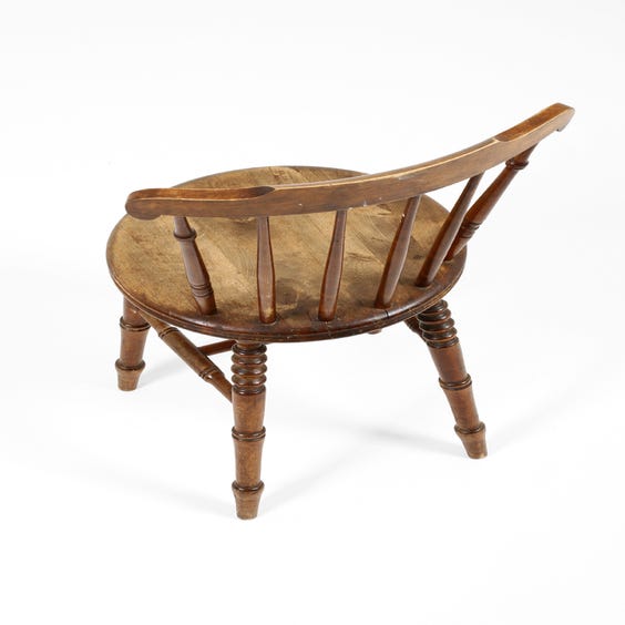 image of Rustic oak spindle dining chair