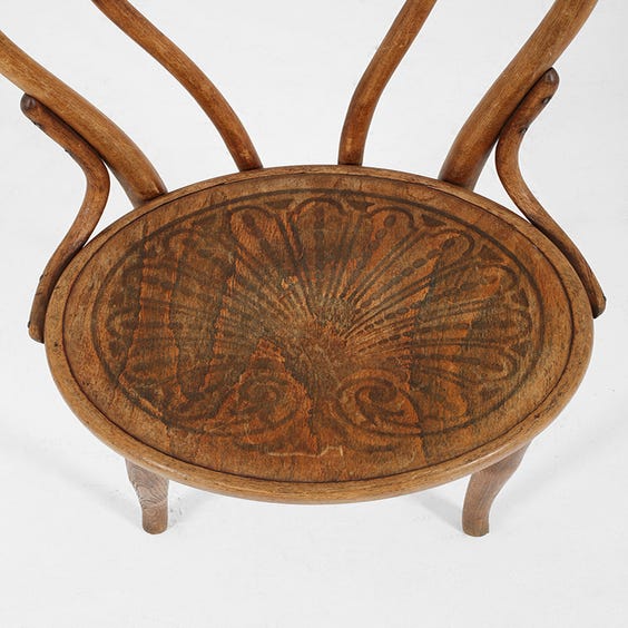 image of Vintage bentwood curved back chair