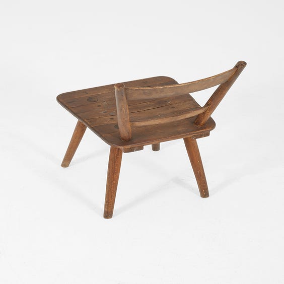 image of Rustic wooden dining chair