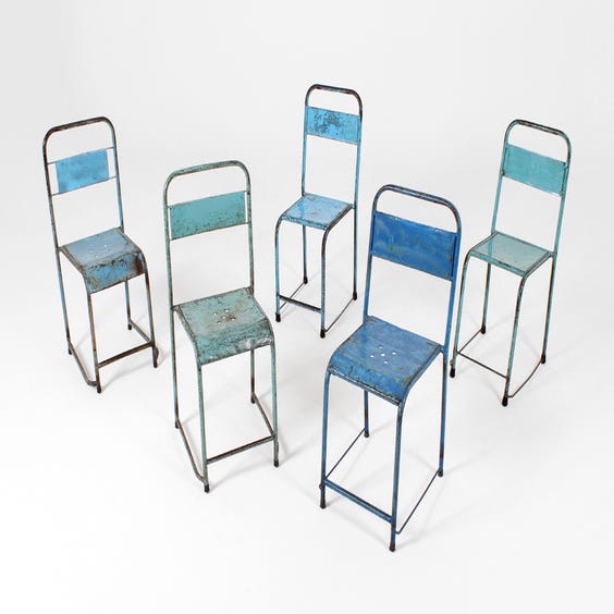 image of Assorted blue metal canteen chair