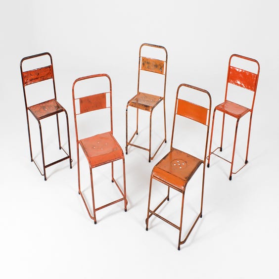 image of Assorted orange metal canteen chair
