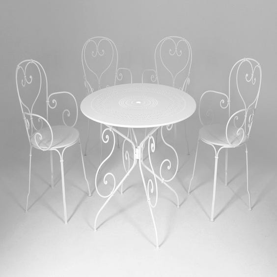 image of White French metal garden chair