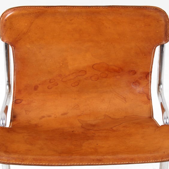 image of Tan leather Breuer style chair