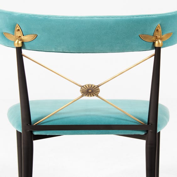 image of Aqua blue velvet occasional chair