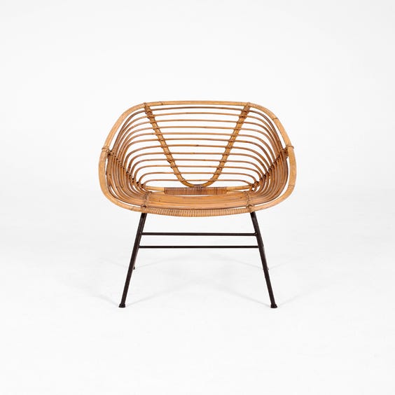 image of Midcentury Dutch cane chair