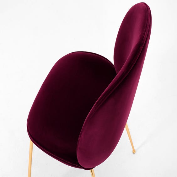image of Beetle occasional plum velvet chair