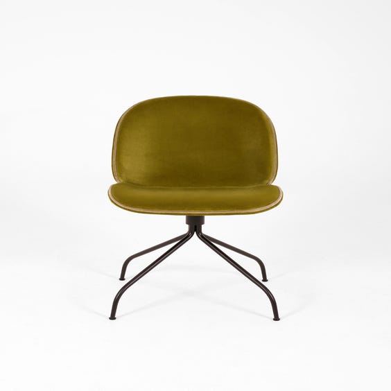 image of Beetle swivel green velvet chair