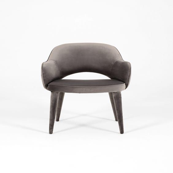 image of Grey velvet dining chair