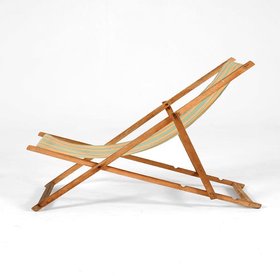 image of Vintage wooden deck chair