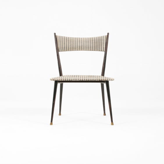 image of Midcentury gingham vinyl dining chair