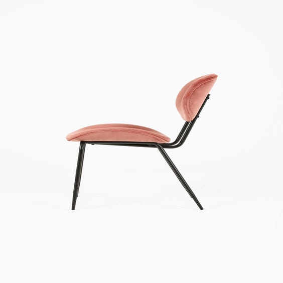 image of Dusky pink velvet dining chair