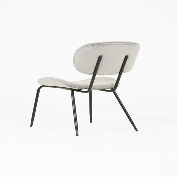 image of Silver grey velvet dining chair