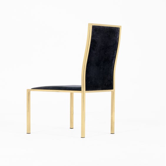 image of Navy blue corduroy dining chair