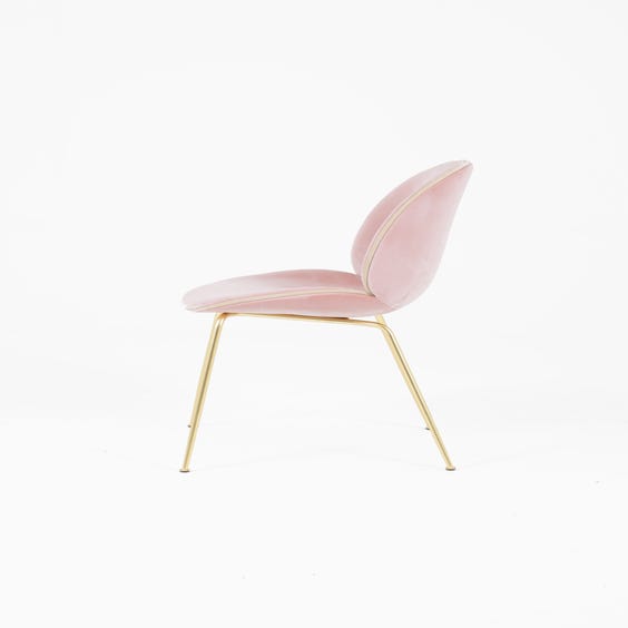 image of Powder pink beetle velvet chair