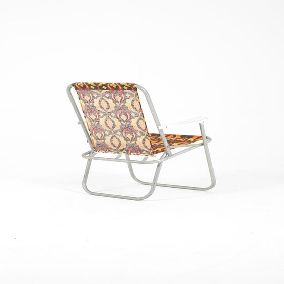 image of Midcentury floral folding camping chair